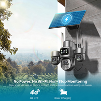 Caméra IP de sécurité solaire Hieasy 8MP 4G avec carte SIM 4G, objectif multiple, vision nocturne couleur 360 degrés PTZ, extérieur
