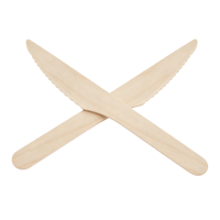 Couverts en bois jetables emballés individuellement, sanitaires, de qualité alimentaire, en bois de bouleau, pour les services de restauration hospitalière