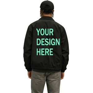 Giacca da Allenatore Personalizzata per <span class=keywords><strong>Uomo</strong></span>, Logo Personalizzabile, Taglie Grandi, Giacca Antivento Nera Semplice - Product Image 6