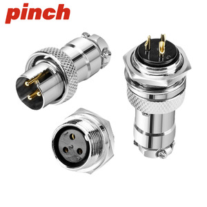 Conector de Aviación Pinch Gx16 de Montaje Inverso, 2, 3, 4, 5, 6, 7, 8 Pines, Macho y Hembra, Acero Inoxidable, IP66, 10A - Product Image 3