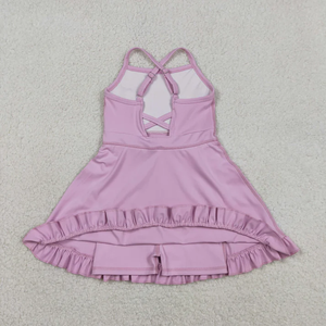 Vestido para Bebés Niñas, Color Lavanda, con Tirantes, Estilo Yoga, con Volantes, Pantalones Cortos Deportivos, Vestidos hasta la Rodilla - Product Image 2
