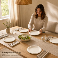 Assiettes rondes écologiques 100 % biodégradables de 10 pouces, vaisselle jetable en bagasse de canne à sucre compostable