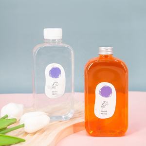Bouteille carrée en PET pour jus, avec couleur et logo personnalisés, pour l'emballage de thé au lait et de boissons, avec bouchon à vis et impression sérigraphique - Product Image 2