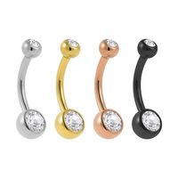 Superstar Custom ASTM F136 Titane sans filetage, anneau de nombril style classique avec incrustation de zircon blanc, bijou de piercing corporel