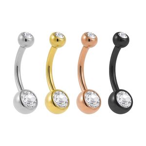 Siêu Sao tùy chỉnh ASTM F136 titan không ren rốn phong cách cổ điển Inlay Trắng Zircon bụng nút Vòng cơ thể xuyên đồ trang sức - Product Image 6