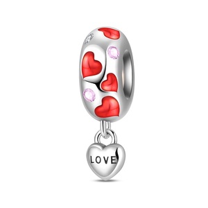 Pendentif en forme de cœur, monture sertie de zircons, certifié GDTC, plaqué argent, bijoux pour enfants, femmes et hommes - Product Image 5