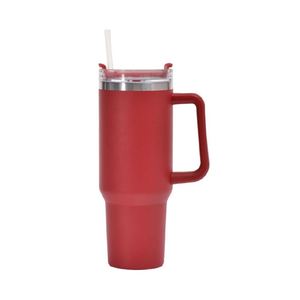 Gourde de voyage moderne en acier inoxydable de 40 oz avec poignée pliable et paille, bouteille d'eau portable par sublimation pour usage extérieur - Product Image 4