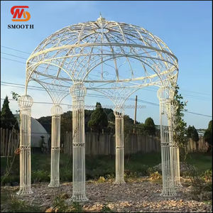 Arco de Boda Judío Blanco Liso con Marco de Hierro y Diseño de Espejo para Eventos de Boda - Product Image 6