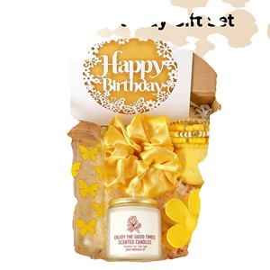 Ensemble cadeau de spa en verre avec motif de papillon jaune, 7 pièces, boîte cadeau d'anniversaire pour femmes, cadeaux attentionnés pour elle - Product Image 2