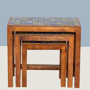 Juego de 3 Mesas Auxiliares Rectangulares de Madera para Sala de Estar, Dormitorio, Muebles Decorativos para el Hogar - Product Image 3