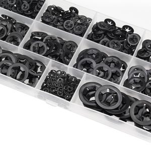 Kit d'assortiment de rondelles plates en nylon OKYN-Y0175, 360 pièces, M2 à M12, rondelles d'étanchéité isolantes noires et blanches, ensemble dans une boîte de rangement - Product Image 1