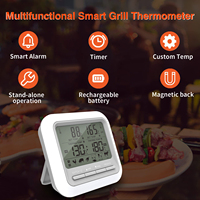Pantalla Digital Inteligente para Horno de Pizza, Termómetro de Alimentos Líquidos con Dos Sondas de Acero Inoxidable para Barbacoa Bimetal, Horno de Bolsillo