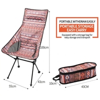 Chaise de camping à dossier haut avec coussin, chaise pliante, chaise de pique-nique, chaise de pêche, tabouret tactique