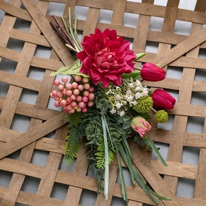 Bouquet de fleurs artificielles Candy Planet, tulipes, dahlias, tissu tissé en plastique, décoration murale, accessoires de mariage, CF02043 - Product Image 1