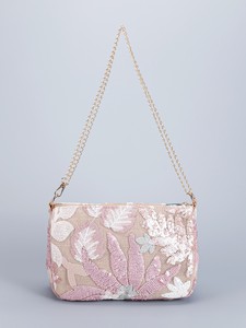 Elegant Embroidered <b>Canvas</b> Women's Handbag with Floral Pattern Zipper Closure Chain Strap for Daily Use - Product Image 6