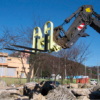 Nouvelle fourche à palettes en acier JISAN pour excavatrice, grappin à bois, manutention de matériaux, attache non hydraulique pour excavatrices de 16 à 26 tonnes, garantie 1 an