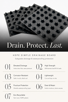 Planche de drainage concave en plastique HDPE durable et imperméable, adaptée aux tunnels, sous-sols, fondations, jardins et drainage des barrages.