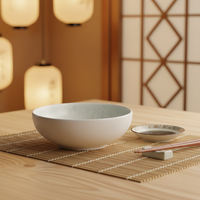Bol à riz rond en mélamine blanche de 4,5 pouces, style coréen, imprimé sur mesure