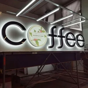 Letrero de letra 3D personalizado, Letra de canal LED retroiluminada, letras acrílicas LUXE para publicidad, letrero de logotipo led