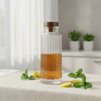 Flacon diffuseur d'aromathérapie rond en verre transparent 150 ml, luxe, vide, pour usage cosmétique et industriel, avec estampage doré et bouchon