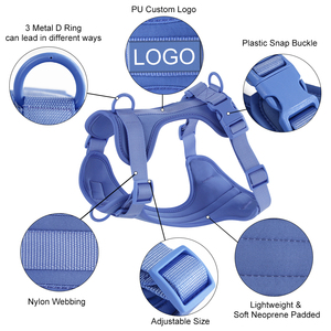 Arnés de seguridad de neopreno para perros, accesorio ligero con logotipo personalizado, suave, acolchado, capa de aire, con correa de <span class=keywords><strong>Collar</strong></span> de PVC, nuevo - Product Image 4