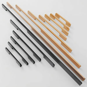 Thời trang vàng đen tủ xử lý hợp kim nhôm nhà bếp dài xử lý Tủ kéo ngăn kéo knobs đồ nội thất cửa phòng phần cứng - Product Image 1