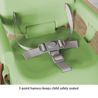 Chaise haute pliable en plastique de haute qualité pour bébé, siège rehausseur pour bébé, utilisation intérieure et extérieure, design moderne et sécurisé