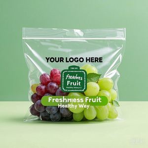 Sac d'évent transparent pour fruits frais Fermeture à glissière étanche à l'humidité Pochette de support en matériau PE personnalisée écologique pour fruits Sushi Chewing-gum - Product Image 4