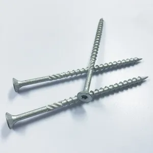 สกรูแผ่นไม้อัด Torx Slotted Knurled เหล็กคาร์บอนชุบสังกะสี A3 m6x120