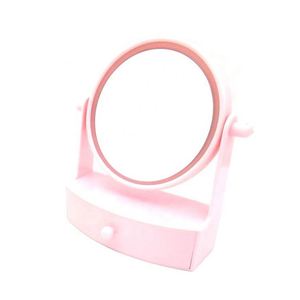 OEM Hồng Xanh Điều Chỉnh Độ Sáng Pin Led Light <span class=keywords><strong>Round</strong></span> Make Up Bảng Gương Nhựa Với Hộp Lưu Trữ Nhỏ - Product Image 4