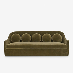 Canapé trois places minimaliste en tissu de style français avec design en rangée droite - Product Image 6