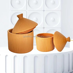 Pot à bougie <span class=keywords><strong>en</strong></span> céramique vide <span class=keywords><strong>en</strong></span> gros <span class=keywords><strong>avec</strong></span> <span class=keywords><strong>couvercle</strong></span>, pot à bougie cylindrique <span class=keywords><strong>en</strong></span> <span class=keywords><strong>terre</strong></span> <span class=keywords><strong>cuite</strong></span> imprimé pour la Saint-Valentin - Product Image 2