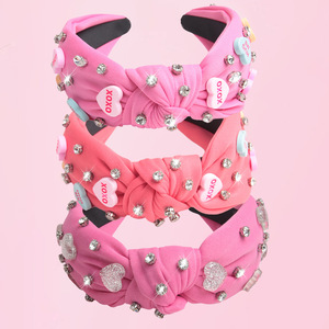 Serre-tête en strass en forme de cœur pour femme Hua Liyu, accessoire capillaire élégant pour la Saint-Valentin, rose, idéal pour les trajets quotidiens - Product Image 1