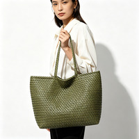 Sac à main de luxe en cuir PU pour femme, avec logo personnalisé, fabrication ODM/OEM, motif tissé, sac fourre-tout tendance