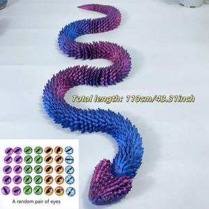 Juguete de Serpiente Realista Móvil Impreso en 3D de 110 cm, Modelo SDL24 de Tamaño Real, Figura de Serpiente Articulada Realista, Juguetes Impresos en 3D - Product Image 2