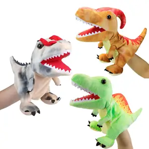 Finger doll can open mouth plush Tyrannosaurus Triceratops cross-border dinosaur hand puppet