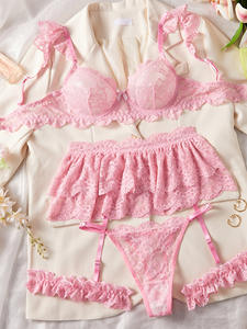 2025 Yeni Gelen: Çok Satan Yüksek Kaliteli Dantel Seksi İç Giyim Küçük Göğüsleri Büyütücü Push-Up Sütyen Jartiyer Kemer ve Bacak Jartiyerleri ile - Product Image 2