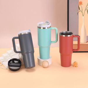 <b>40oz</b> Car Travel H2.0 <b>Handle</b> <b>Tumbler</b> Vacuum Mug Lid Straw Non-Slip Base OEM ODM Custom Design - Product Image 2