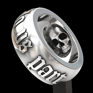 Anello Vintage a Forma di Teschio Unisex, Stile Gotico Punk Rock, Tono Argento Anticato, Accessorio di Moda - Product Image 2