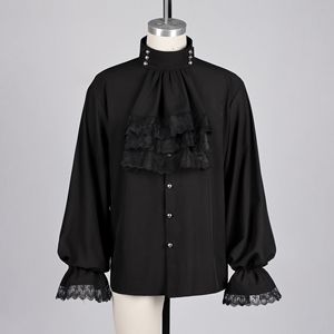 Capa Cálida de Invierno Renacentista para <span class=keywords><strong>Hombre</strong></span>, Camisa y Pantalones Góticos, Disfraz de Vampiro, <span class=keywords><strong>Ropa</strong></span> Medieval, Top Victoriano Steampunk - Product Image 3
