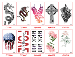 Kits d'autocollants de <span class=keywords><strong>tatouage</strong></span> jetables Qy Darkness, motifs <span class=keywords><strong>serpent</strong></span> et fleurs, tatouages génitaux féminins personnalisés - Product Image 4
