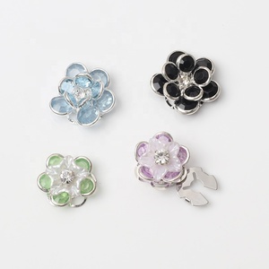 New Long Lanh Bạc Pha Lê Áo Sơ Mi Phụ Kiện Rhinestone Kim Loại Clip Bìa Nút - Product Image 4