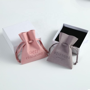 Bolsitas Elegantes para Móviles de 7*8cm para Niñas, Hermosas Bolsas de Microfibra de Gamuza Personalizadas con Cordón, Bolsas de Seda para Guardar Aretes, Collares y Anillos - Product Image 3