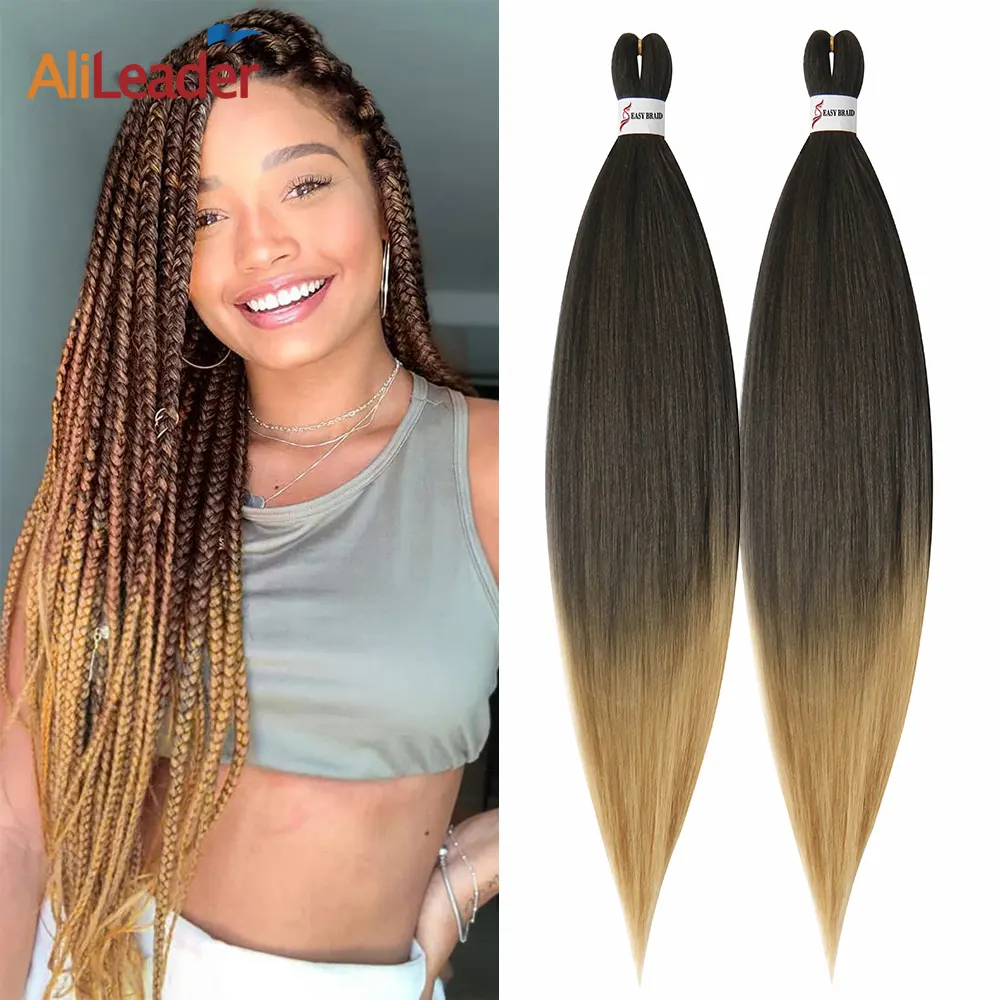 AliLeader Wholesale Prestretched Easy Braid Hair Jumbo Crochet ez Braids Hair Extension Synthetic Pre Stretched Braiding Hair