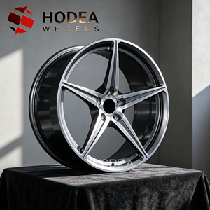 Jantes forgées noires 5 étoiles à 5 branches, finition usinée, 18-21 pouces, légères, sportives, concaves, personnalisées pour Mercedes/Ferrari - Product Image 1