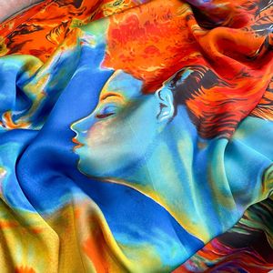 महिला फैशन 90*180 सेमी वर्ग टुटुडुंग, महिला सिर के लिए सटिन स्कार्फ, फूलों के पैटर्न के साथ रेशम के स्कार्फ को मुद्रित करता है - Product Image 3