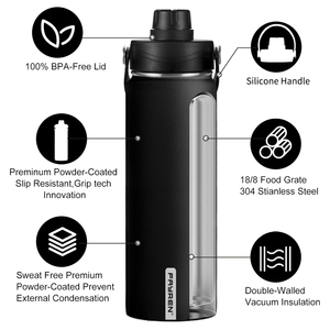 Nouveauté Bouteille d'eau à vide à double paroi isolée en acier inoxydable à large ouverture pour le camping et la salle de sport - Product Image 4