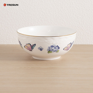 Luxury Ceramic Dinner Plate Porcelain Dishes Classic Floral Tableware Dinnerware Customized Purple Flower Ceramic Dish Plates - Product Image 2