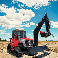 Traktor perayap pertanian 120HP besar, mesin Diesel lapangan Paddy dengan ember