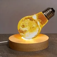 Base lumineuse LED en bois alimentée par USB, 7 couleurs, intensité réglable, lumière blanche chaude, veilleuse pour chambre à coucher, décoration DIY et cadeau de Noël